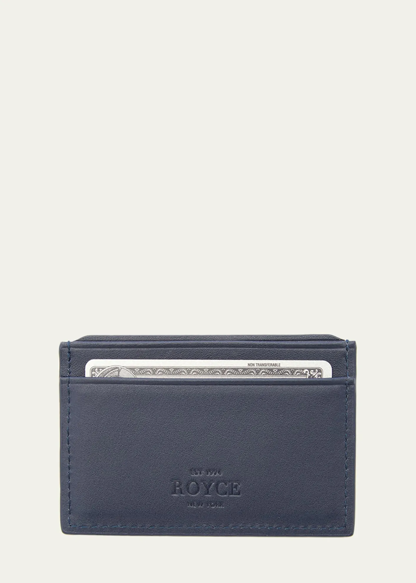 ROYCE New YorkMonogrammed RFID Blocking Leather Card Wallet, Personalized