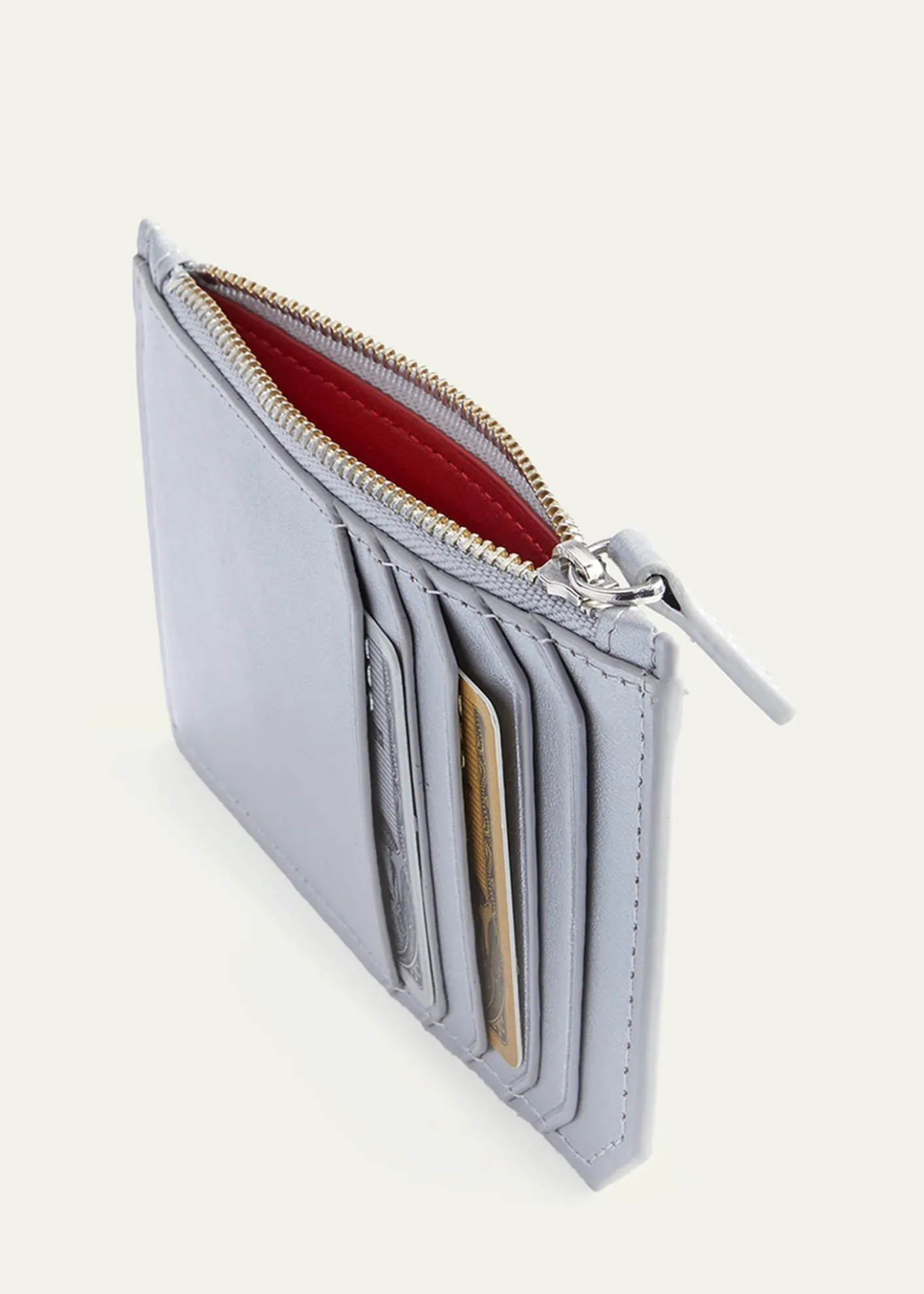 ROYCE New YorkMonogrammed Zippered Leather Credit Card Case, Personalized