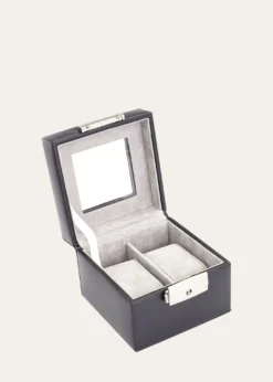 ROYCE New YorkPersonalized Leather 2-Watch Display Case