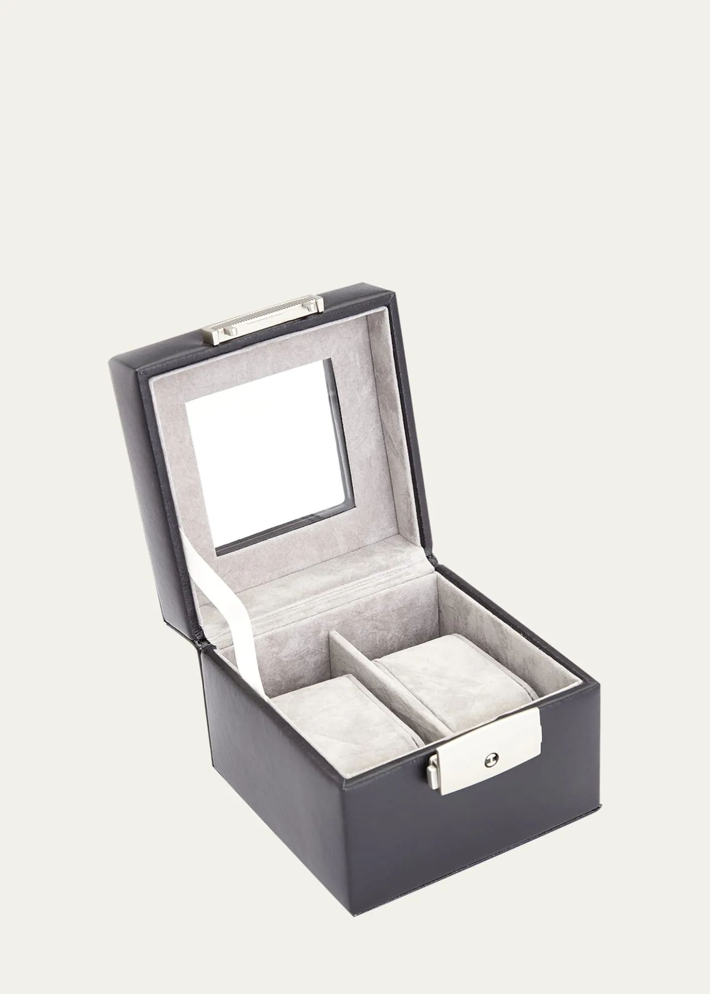 ROYCE New YorkPersonalized Leather 2-Watch Display Case