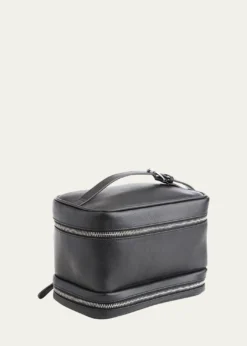 ROYCE New YorkPersonalized Leather Makeup Bag Train Case