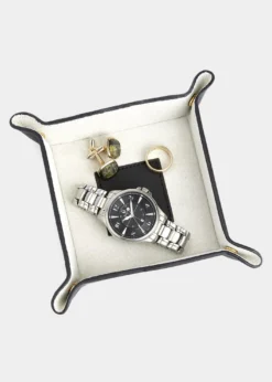 ROYCE New YorkPersonalized Suede & Leather Catchall Valet Tray