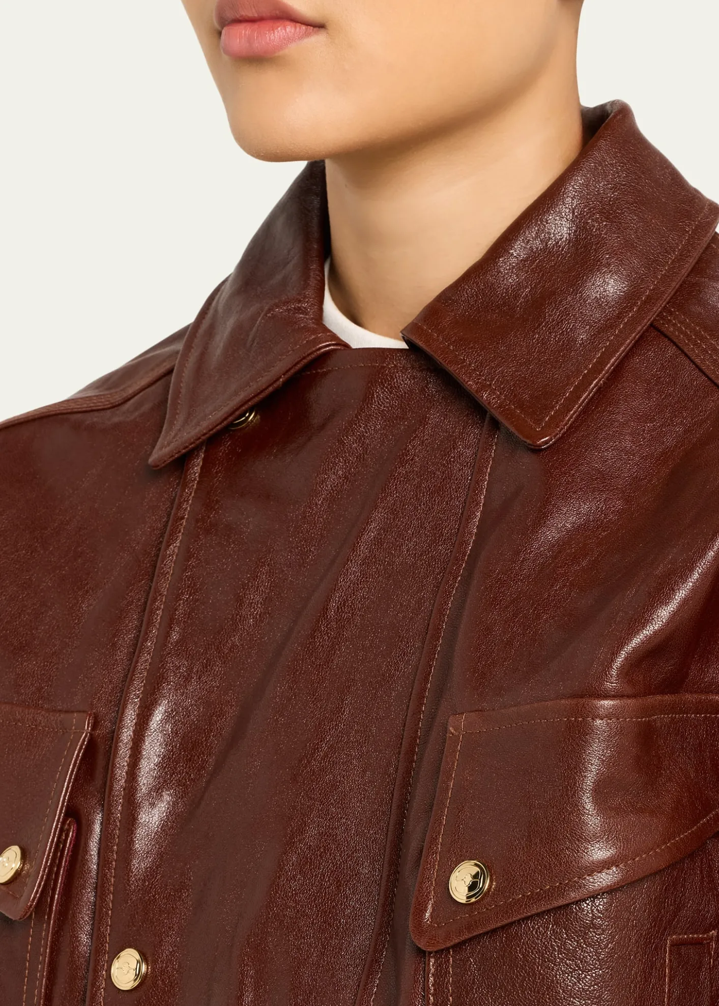 RUADHHaddow Shiny Leather Moto Jacket