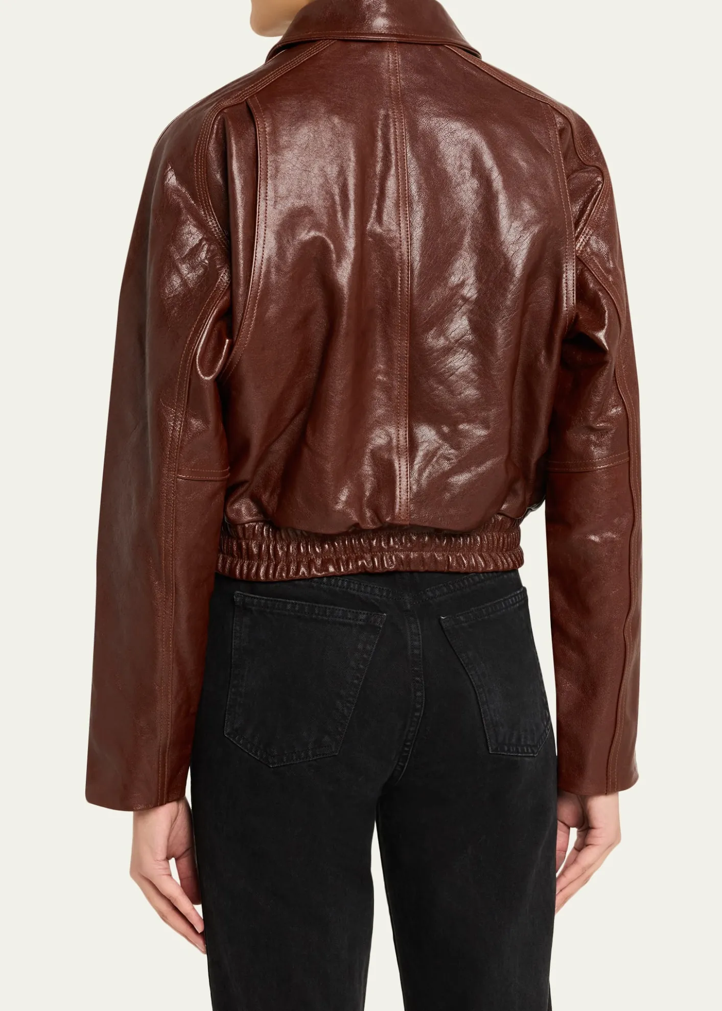 RUADHHaddow Shiny Leather Moto Jacket