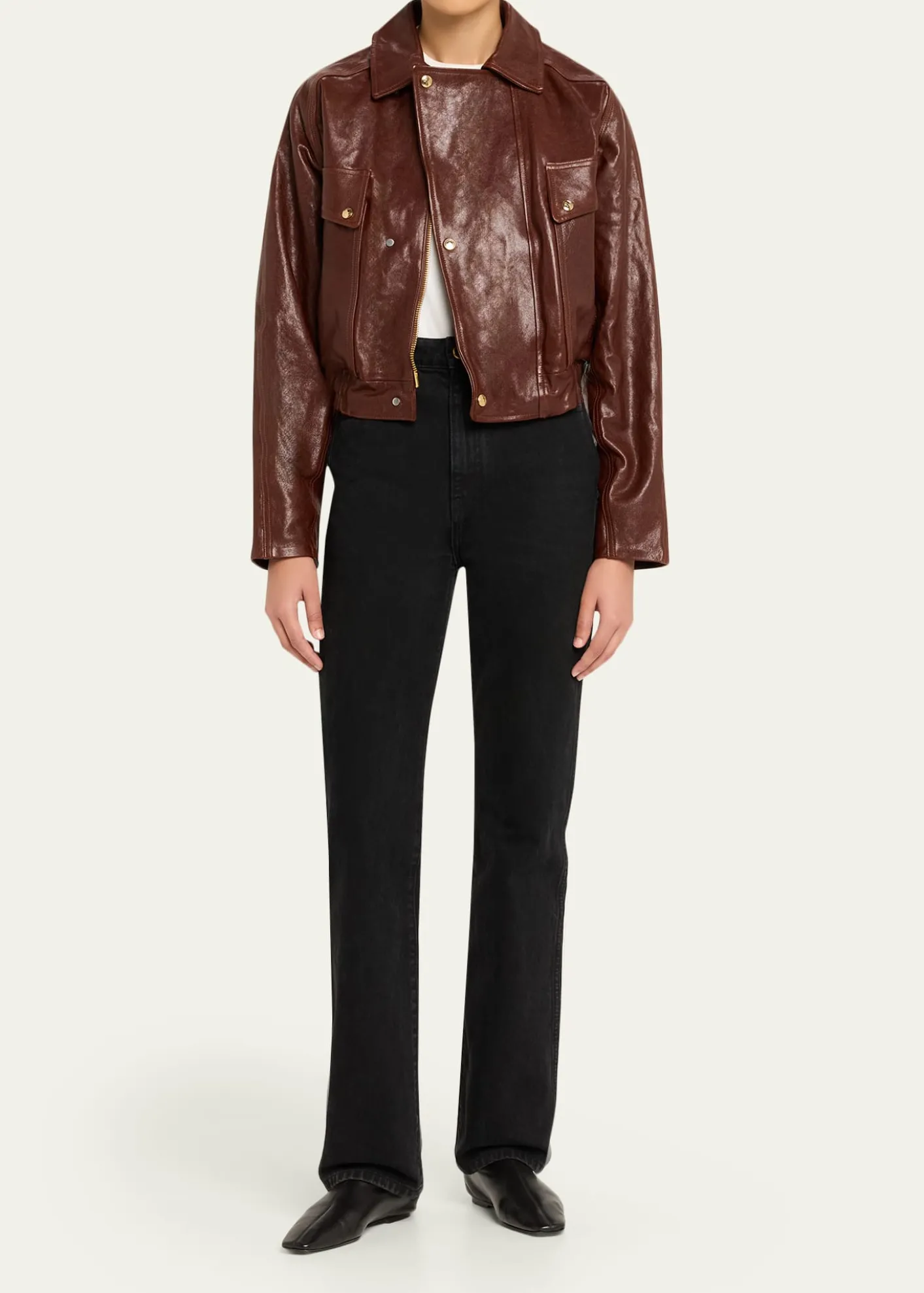 RUADHHaddow Shiny Leather Moto Jacket