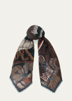 Sabina SavageThe Scrimshaw Skeleton Cashmere Scarf
