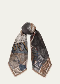 Sabina SavageThe Scrimshaw Skeleton Cashmere Scarf
