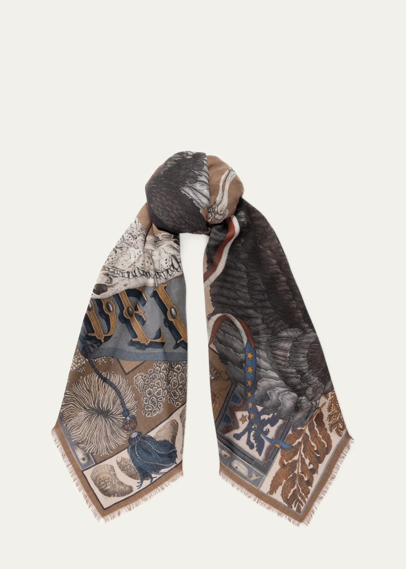 Sabina SavageThe Scrimshaw Skeleton Cashmere Scarf