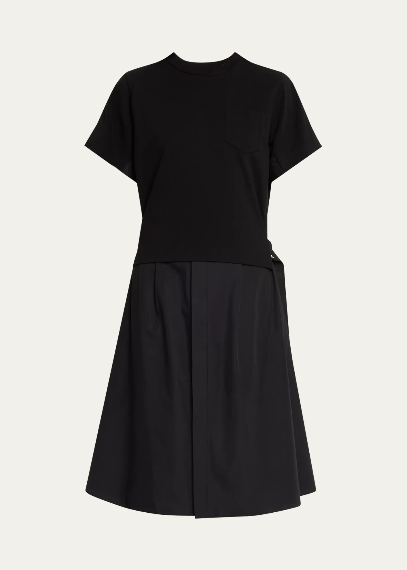 SACAICotton Poplin x Knit Shirtdress