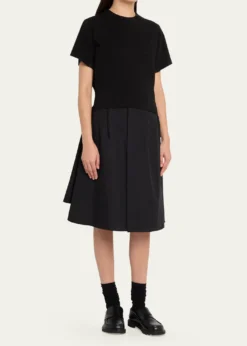 SACAICotton Poplin x Knit Shirtdress