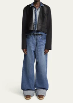 SACAILayered Wool Denim Jacket