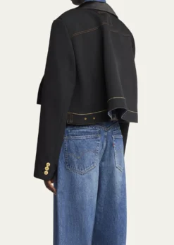 SACAILayered Wool Denim Jacket