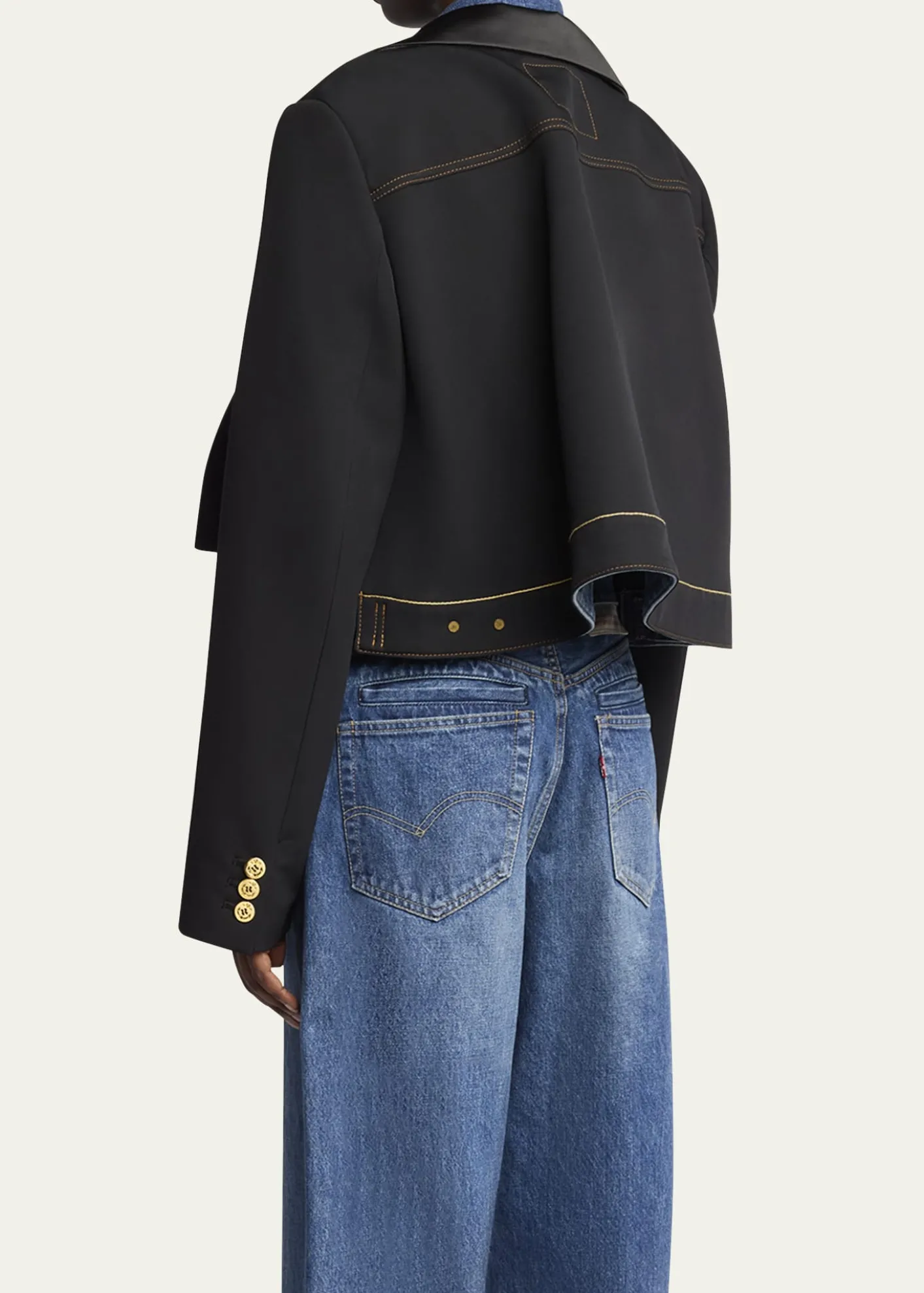 SACAILayered Wool Denim Jacket