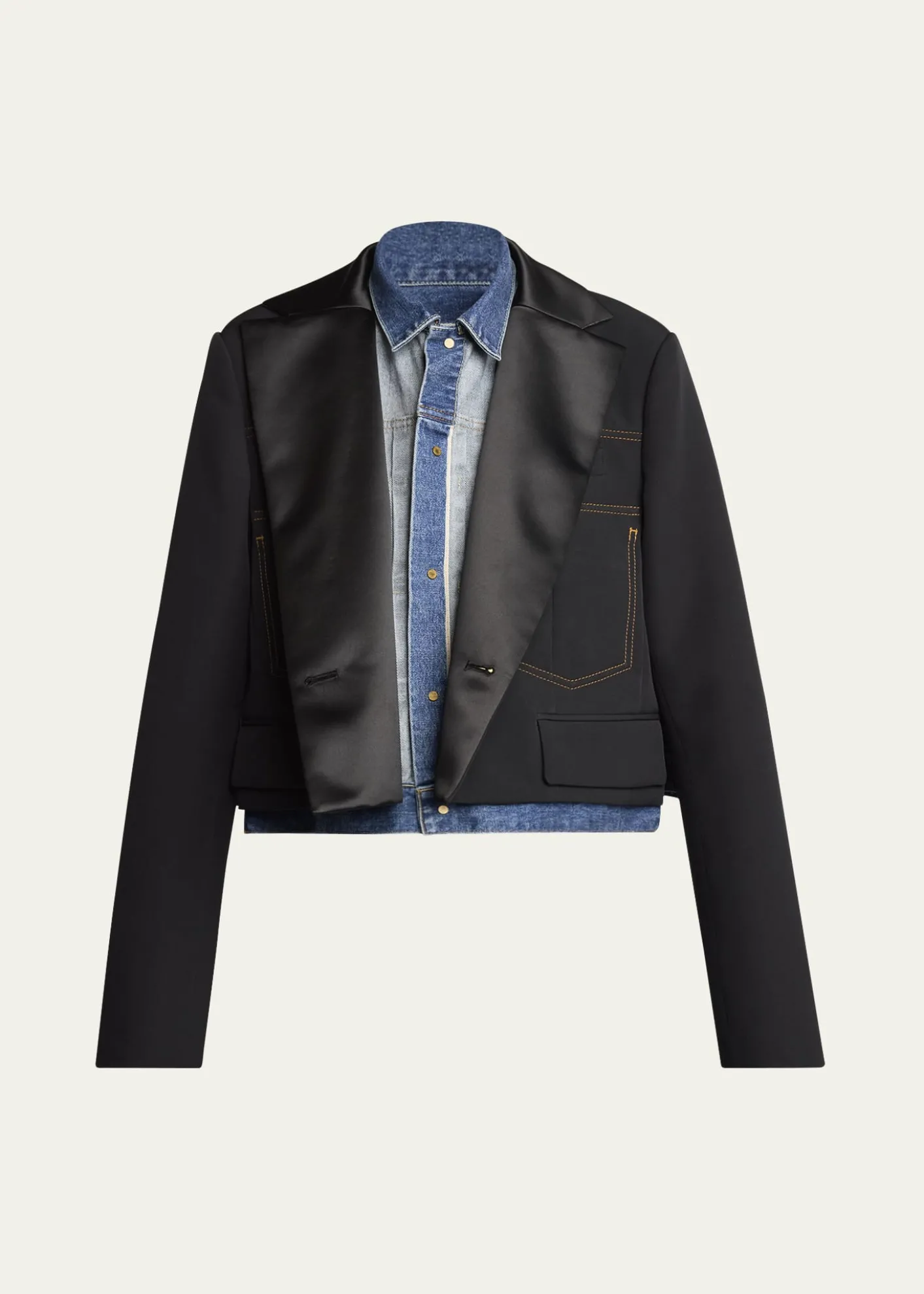SACAILayered Wool Denim Jacket