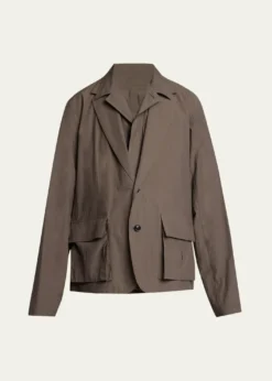 SACAIMen's Cotton Layered Shirt Jacket