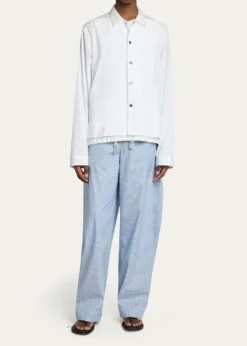 SACAIMen's Cotton Poplin Shirt Jacket