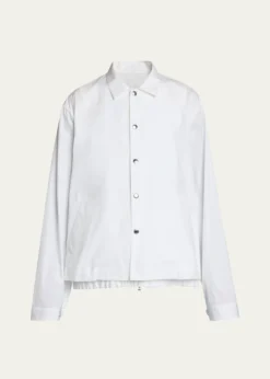 SACAIMen's Cotton Poplin Shirt Jacket