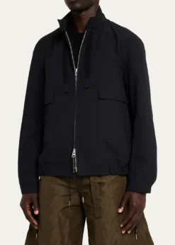 SACAIMen's Nylon Flap-Pocket Jacket