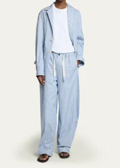 SACAIMen's Striped Drawstring Pants