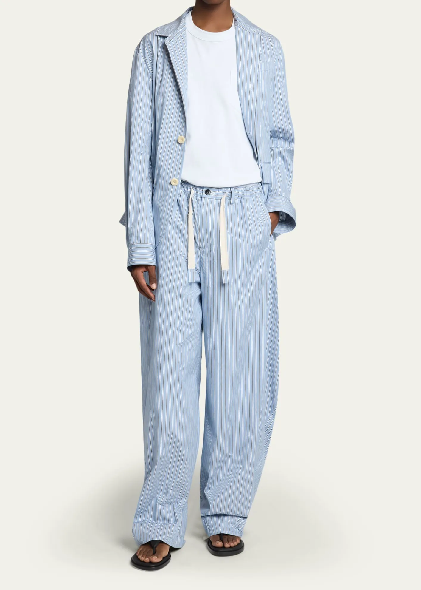 SACAIMen's Striped Drawstring Pants