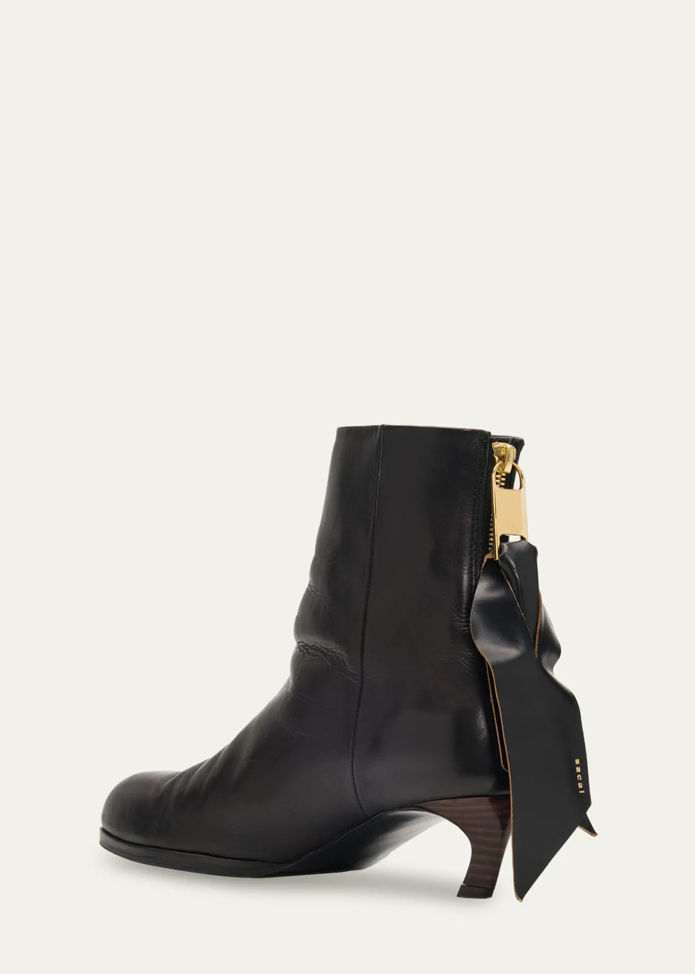 SACAIPuller Leather Ankle Booties