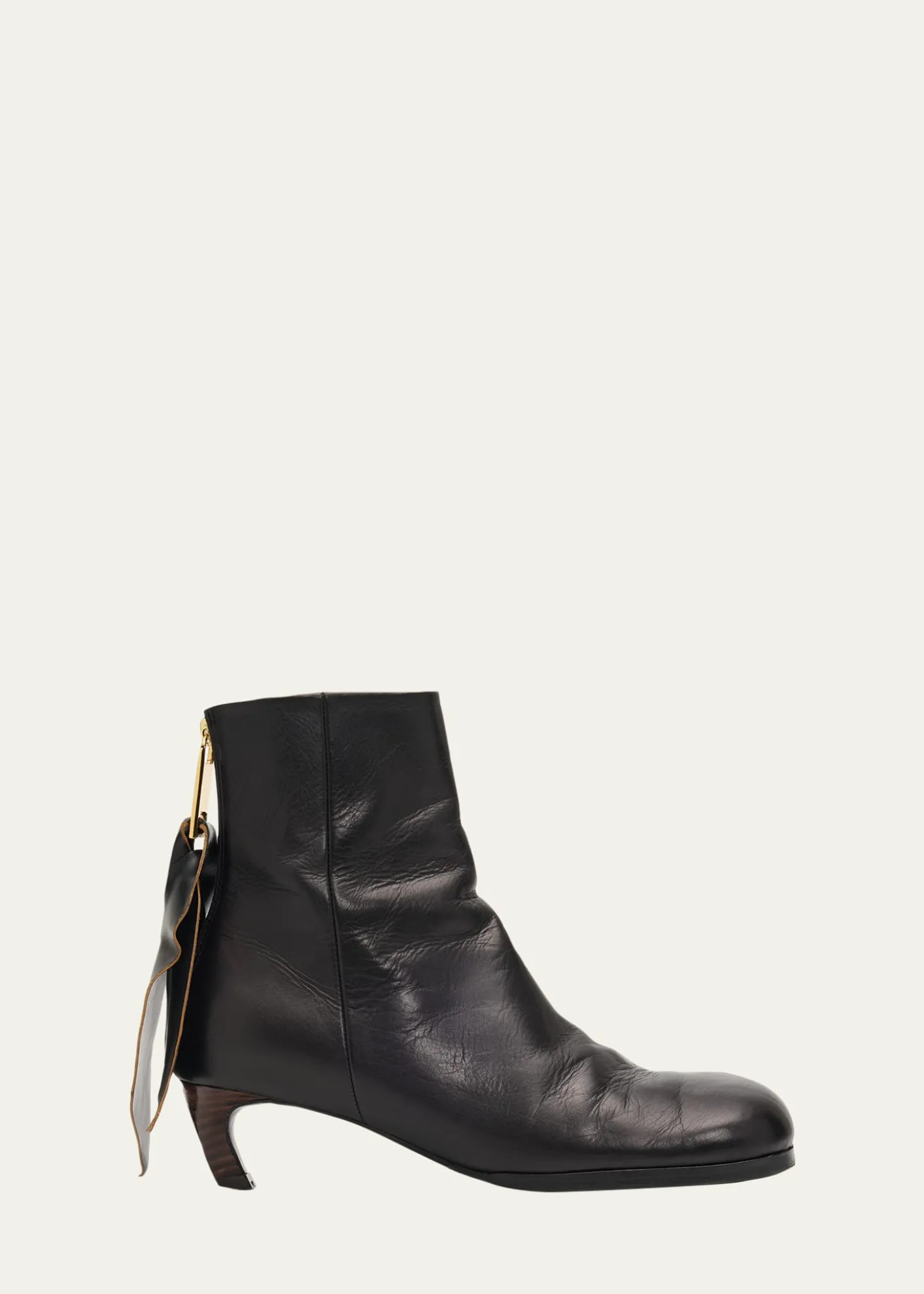 SACAIPuller Leather Ankle Booties