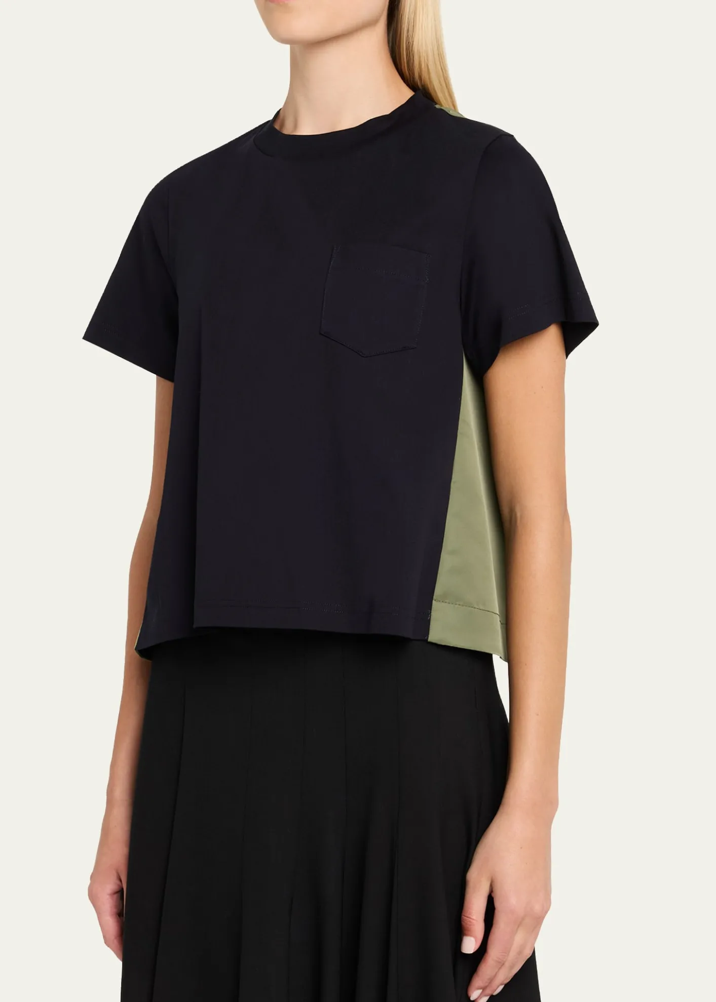 SACAIShort-Sleeve Nylon Cotton T-Shirt