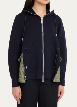 SACAISponge Sweat x Nylon Twill Hoodie