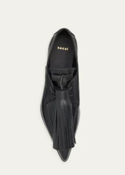 SACAITassel Leather Pointed-Toe Moccasins