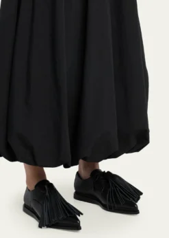 SACAITassel Leather Pointed-Toe Moccasins