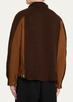 SACAI x CARHARTT WIPMen's Washed Duck & Wool Knit Blouson Jacket