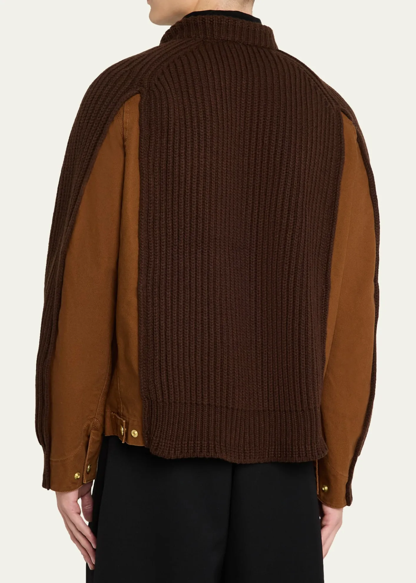 SACAI x CARHARTT WIPMen's Washed Duck & Wool Knit Blouson Jacket