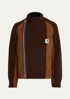 SACAI x CARHARTT WIPMen's Washed Duck & Wool Knit Blouson Jacket