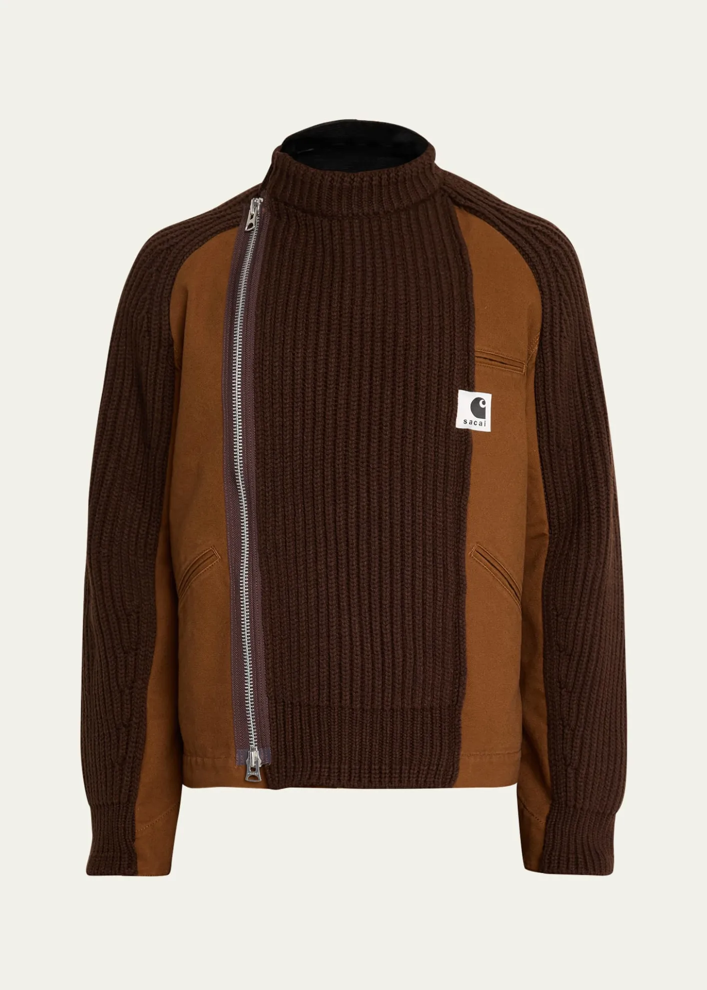 SACAI x CARHARTT WIPMen's Washed Duck & Wool Knit Blouson Jacket