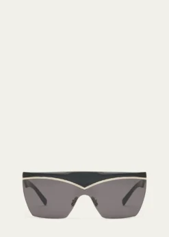 Saint LaurentLogo Acetate Shield Sunglasses