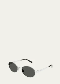 Saint LaurentLogo Metal Oval Sunglasses