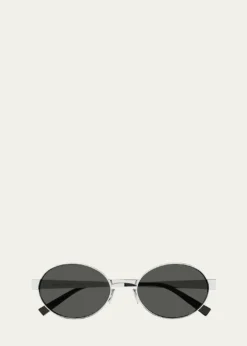 Saint LaurentLogo Metal Oval Sunglasses