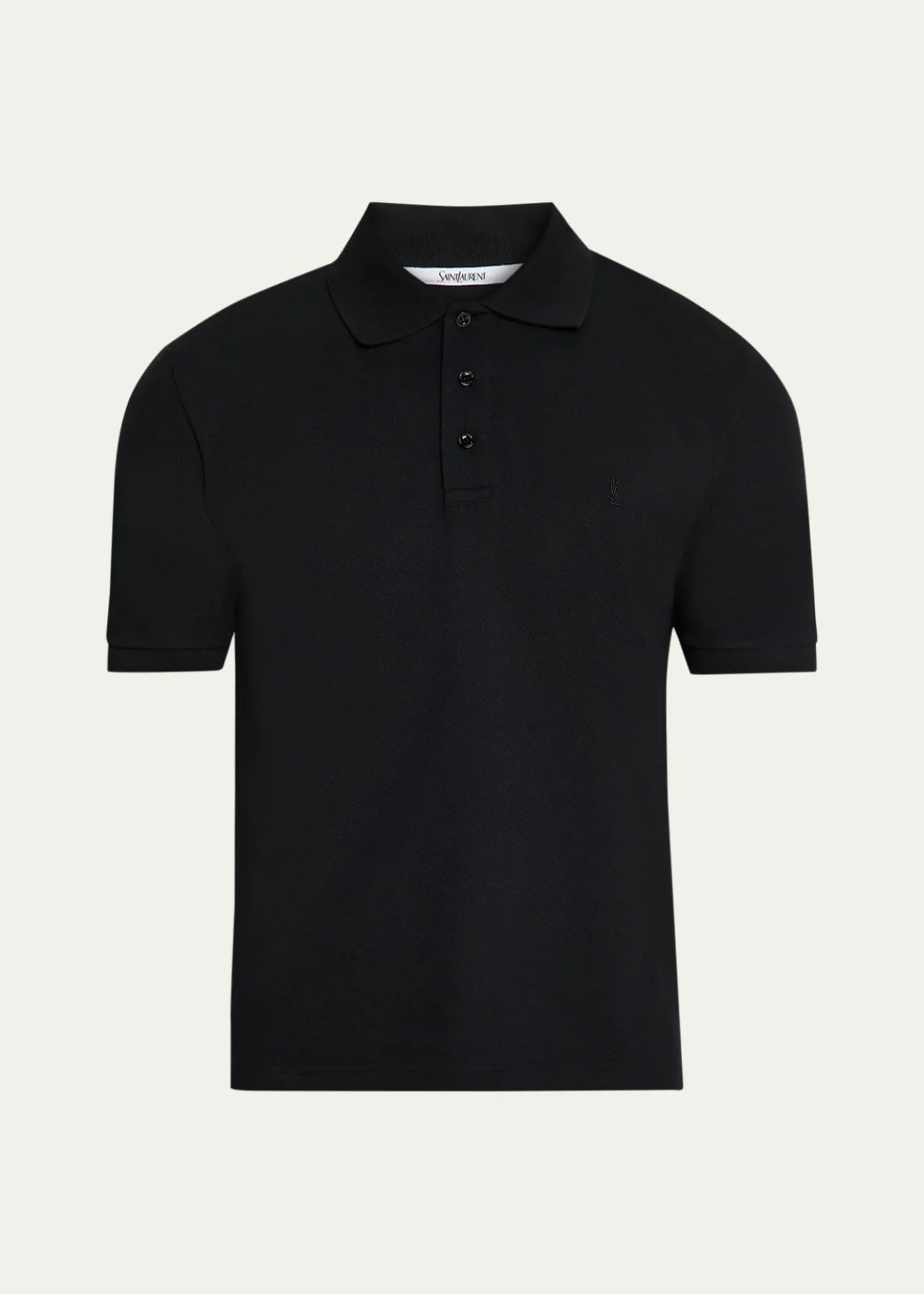 Saint LaurentMen's Embroidered Cassandre Cotton Polo Shirt