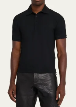 Saint LaurentMen's Embroidered Cassandre Cotton Polo Shirt