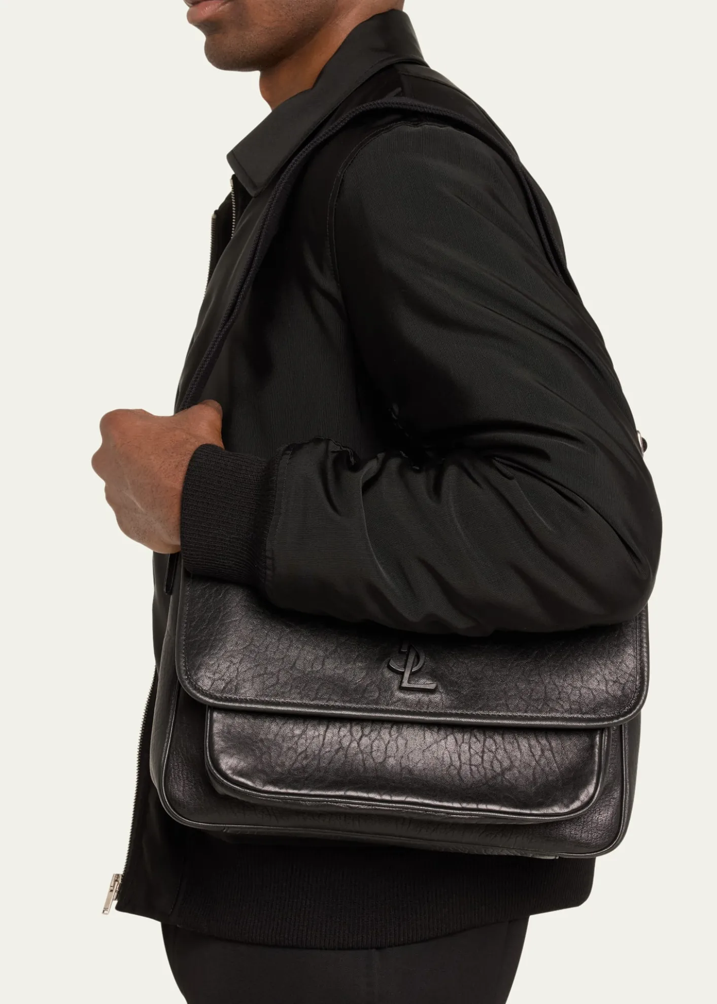 Saint LaurentMen's Niki YSL Messenger Bag in Grained Leather