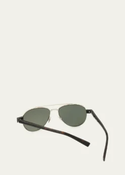 Saint LaurentMen's Sl 843-002 Double-Bridge Aviator Sunglasses