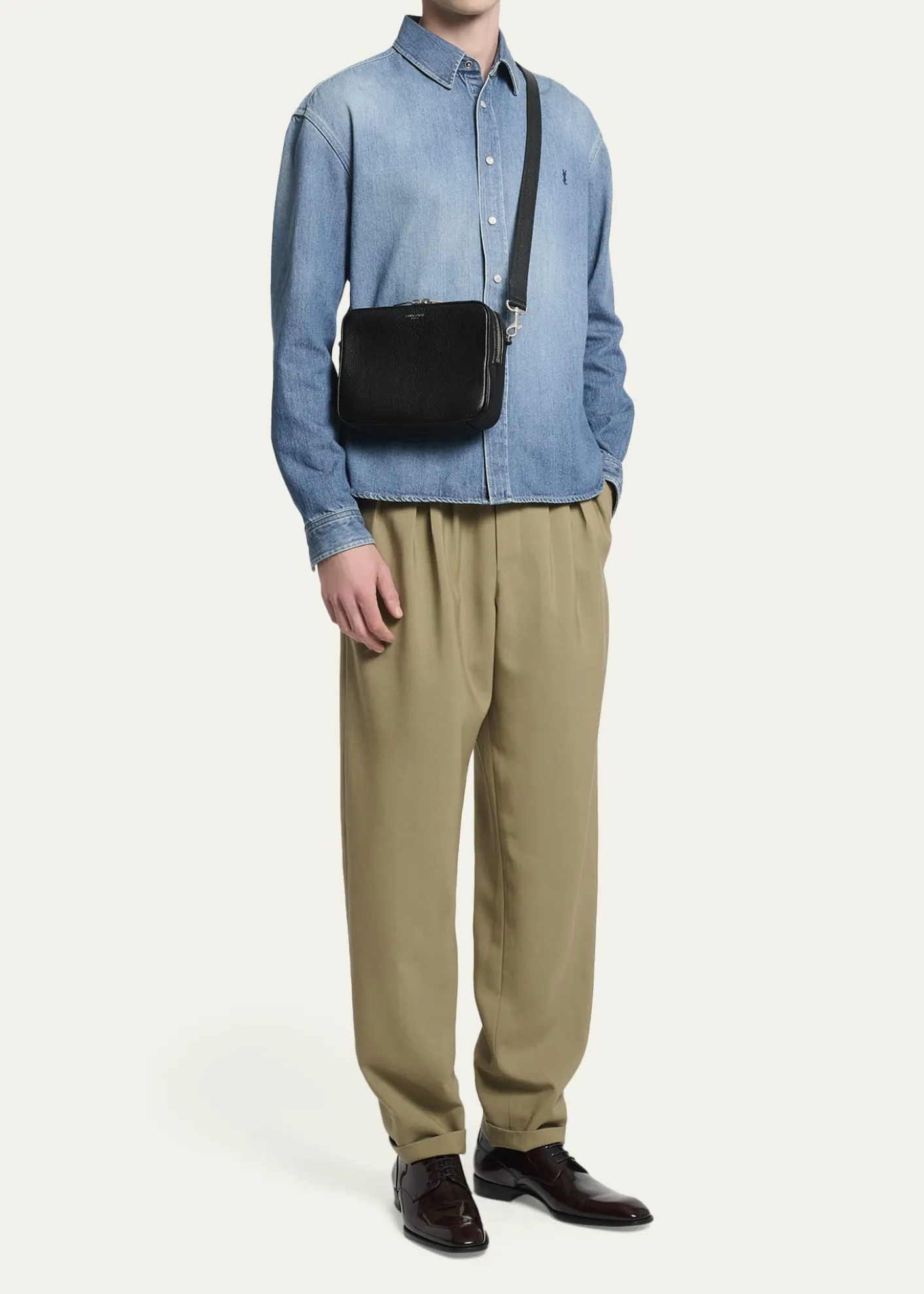 Saint LaurentMen's Small Leather Camera Bag