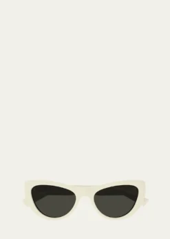 Saint LaurentSleek Logo Plastic Cat-Eye Sunglasses
