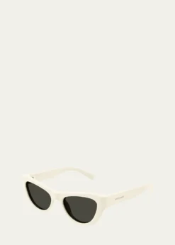 Saint LaurentSleek Logo Plastic Cat-Eye Sunglasses