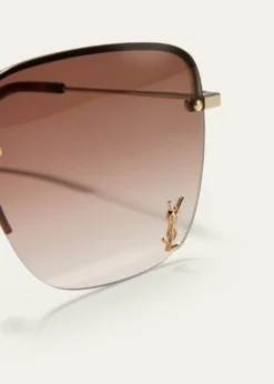 Saint LaurentYSL Rimless Square Metal Sunglasses
