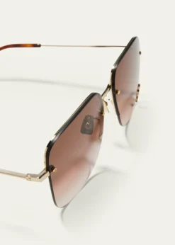 Saint LaurentYSL Rimless Square Metal Sunglasses