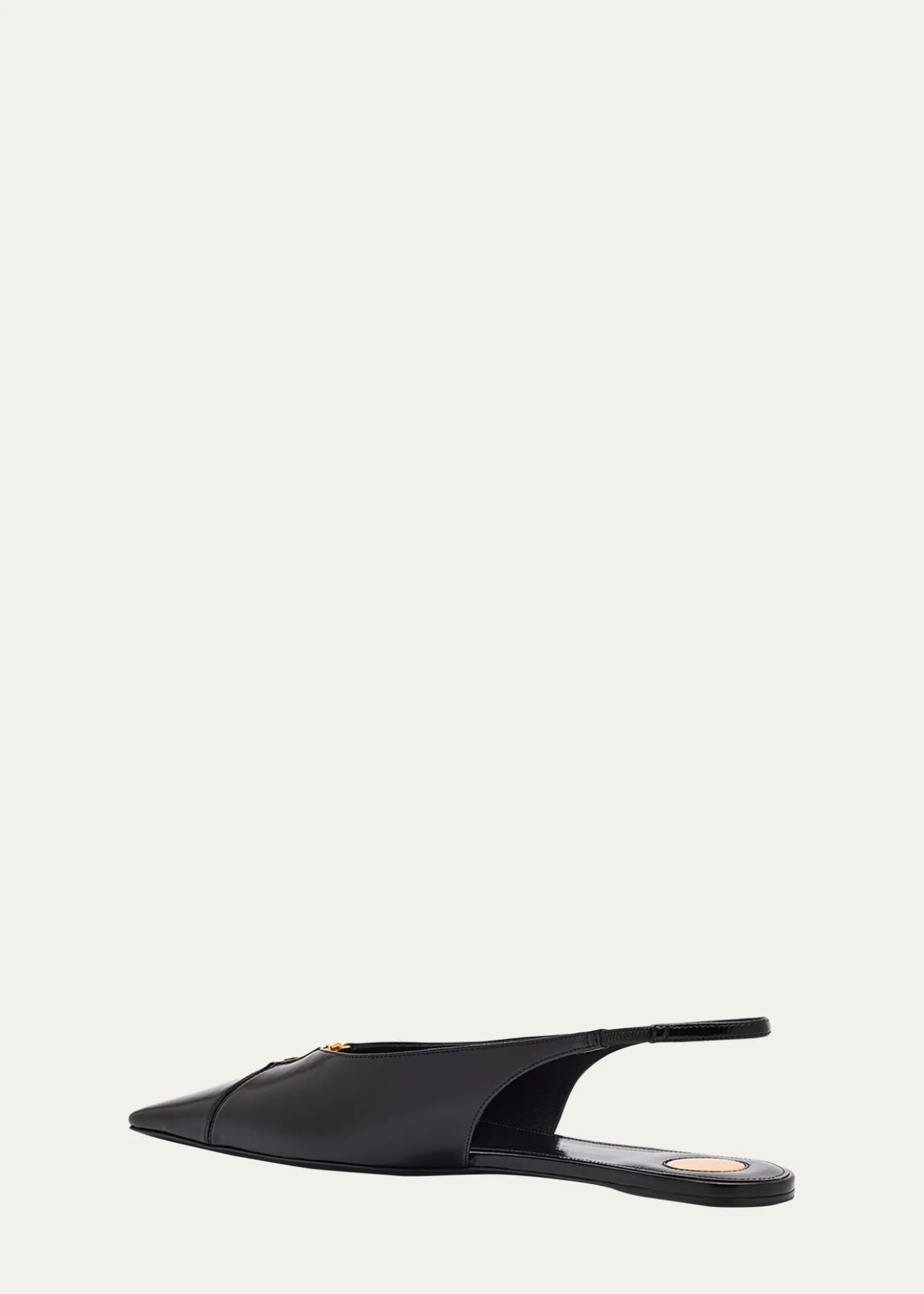 Saint LaurentBabylone Leather YSL Slingback Ballerina Flats
