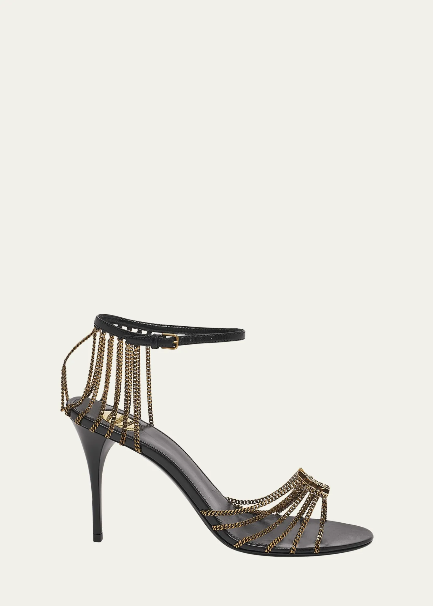 Saint LaurentBabylone Strappy Chain YSL Stiletto Sandals