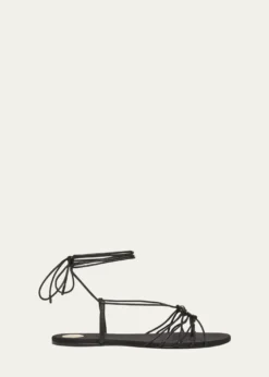 Saint LaurentBabylone Strappy YSL Ankle-Tie Sandals