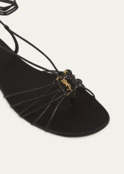 Saint LaurentBabylone Strappy YSL Ankle-Tie Sandals